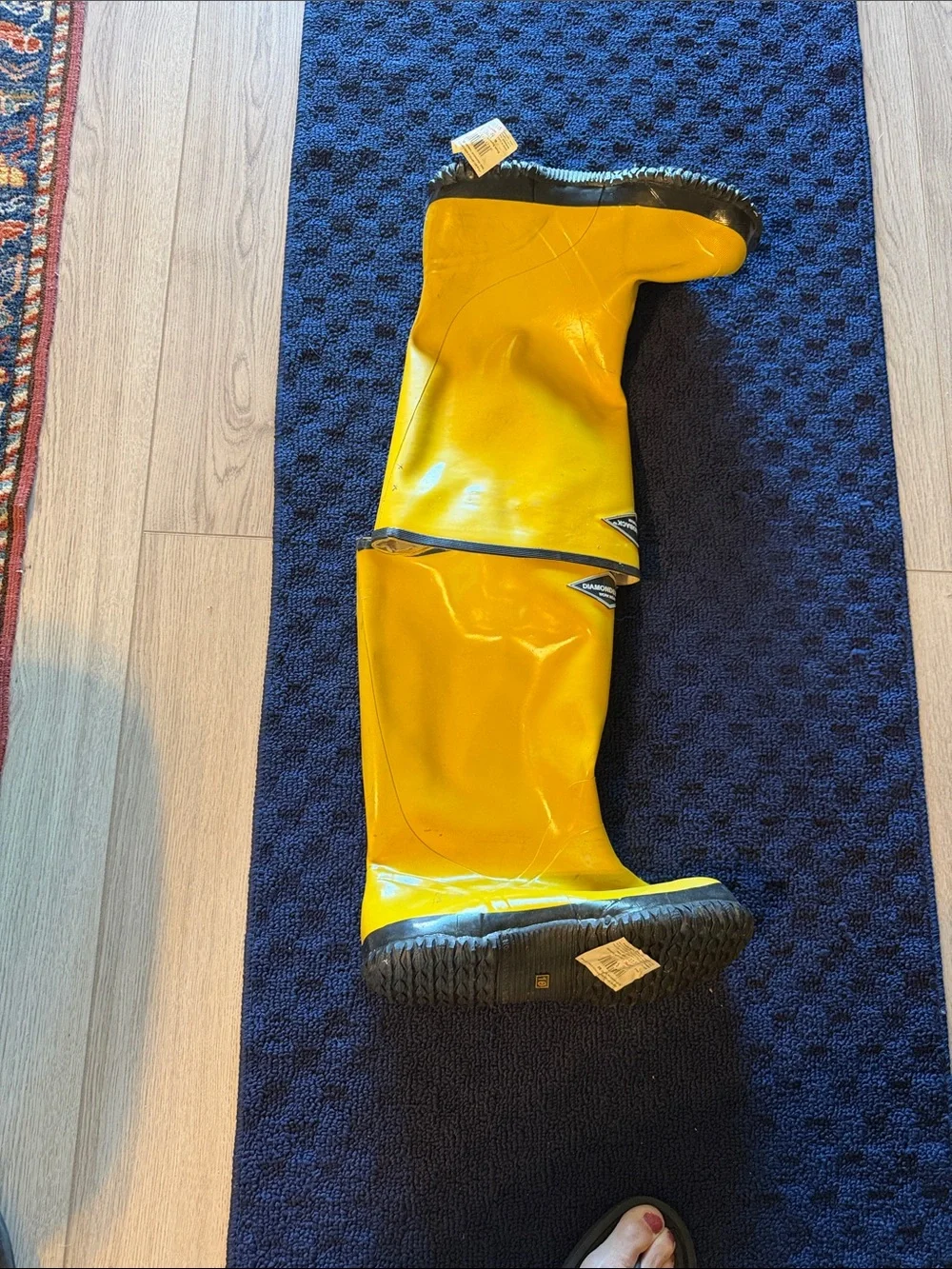 Ready for Winter?  Over shoe Yellow Rain Boots with Black Trim Sizes: 8, 9, 10